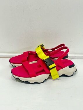 SOREL Kinetic™ Impact Sling Sandals Bright Pink Neon Strap Women’s Size 7.5